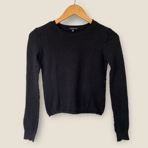 Dynamite Black Knit Cropped Sweater XS